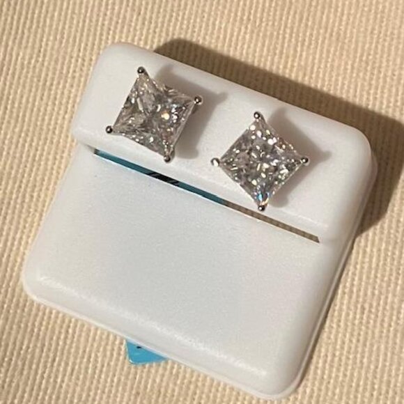 Moissanite Jewelry - 6 Carat NWT Sterling Silver Moissanite Earrings Retail $699
